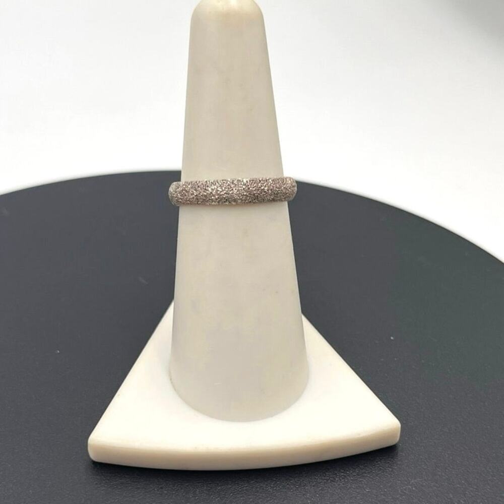 LT Vintage 925 Sterling Silver Textured Stardust Band Ring‎ Size 6 3/4